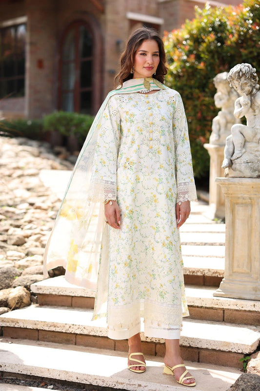 PrintKaari By Raaya Embroidered 3 Piece Stitched Suit (Olivienne)