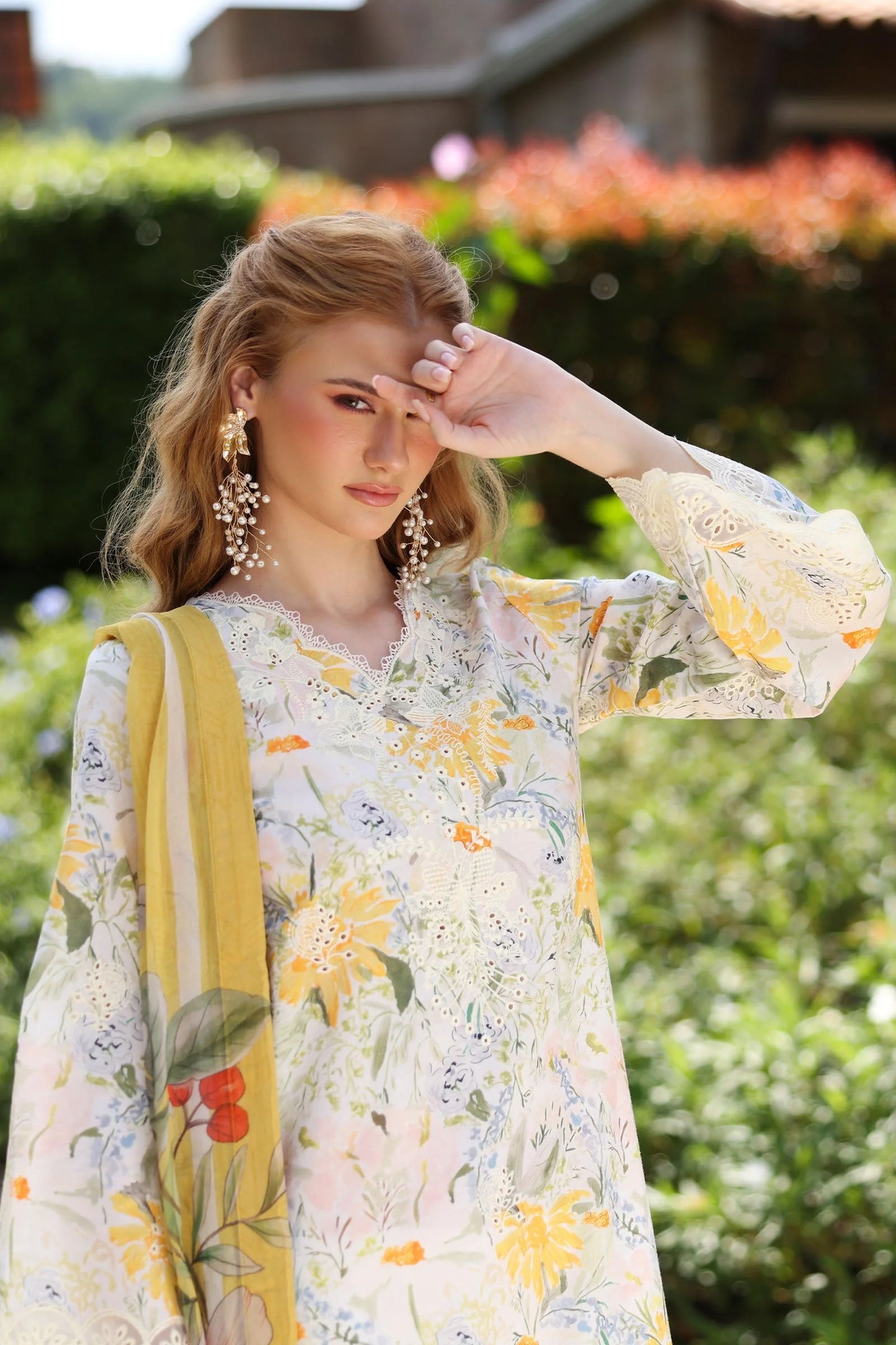 PrintKaari By Raaya Embroidered 3 Piece Stitched Suit (Ivoria)