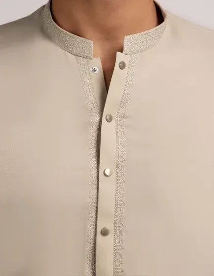Sand Blended Semi-Formal Stitched Kameez Shalwar – Regular Fit