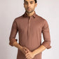 Rust Brown Cotton Casual Semi-Formal Stitched Kameez Shalwar – Regular Fit