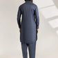 Dark Grey Cotton Semi-Formal Stitched Kameez Shalwar – Regular Fit