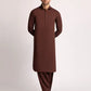 Rust Cotton Semi-Formal Stitched Kameez Shalwar – Regular Fit