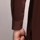 Rust Cotton Semi-Formal Stitched Kameez Shalwar – Regular Fit