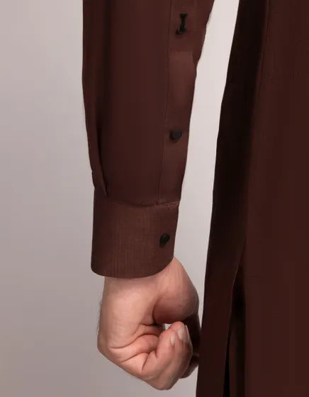 Rust Cotton Semi-Formal Stitched Kameez Shalwar – Regular Fit