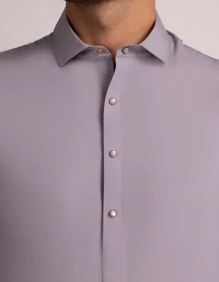 Lilac Casual Blended Semi-Formal Stitched Kameez Shalwar – Regular Fit
