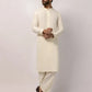 Cream Blended Semi-Formal Stitched Kameez Shalwar – Regular Fit