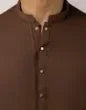 Brown Semi-Formal Stitched Kameez Shalwar – Regular Fit (Blended Fabric)