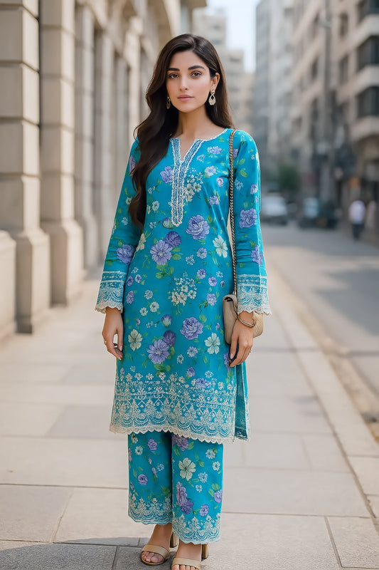 Lakhany LG-AR-0026 02 Piece Ready to wear Embroidered Shirt & Trouser