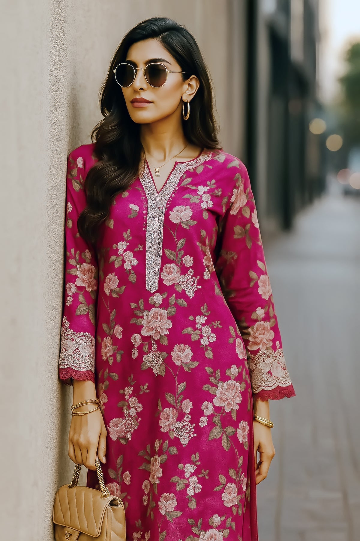Lakhany LG-AR-0176 02 Piece Ready to wear Embroidered Shirt & Trouser