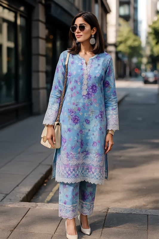 Lakhany LG-IZ-0379 02 Piece Ready to wear Embroidered Shirt & Trouser