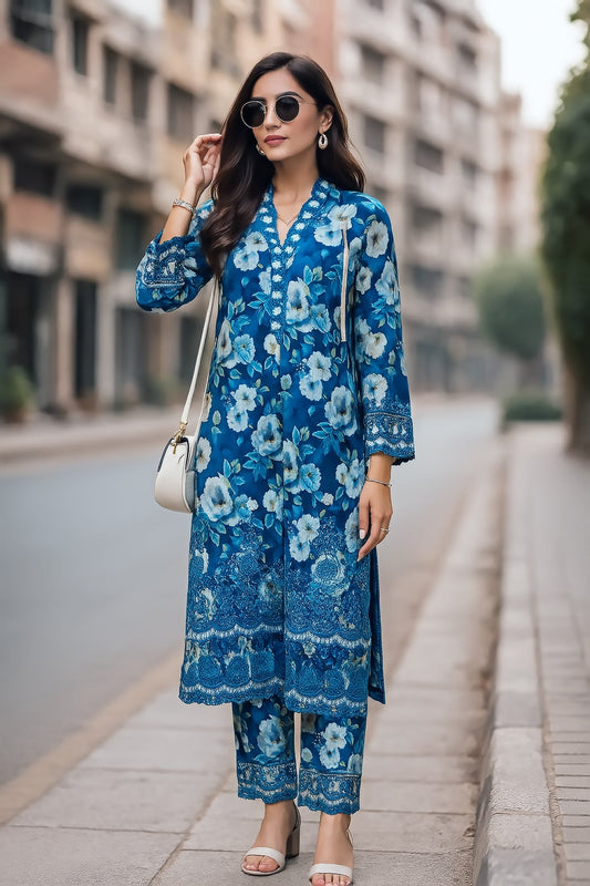 Lakhany LG-RK-0005 02 Piece Ready to wear Embroidered Shirt & Trouser