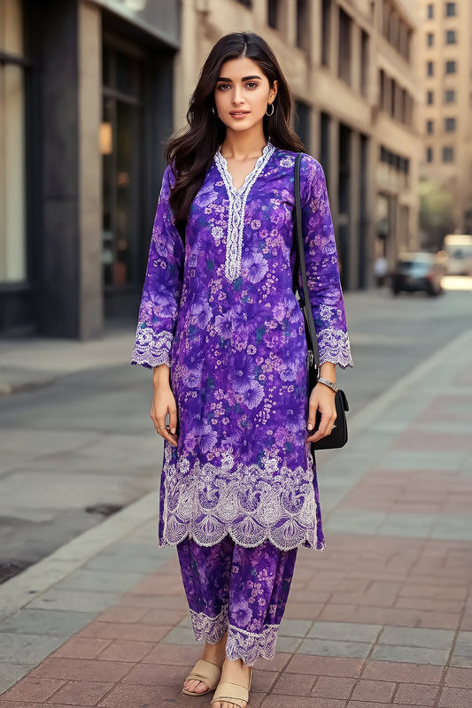 Lakhany LG-RL-0227 02 Piece Ready to wear Embroidered Shirt & Trouser