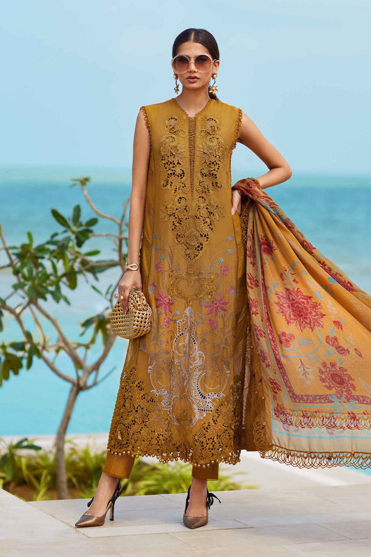 Maria b 3 Piece Unstitched Embroidered Lawn Suit | EID LAWN-25-06