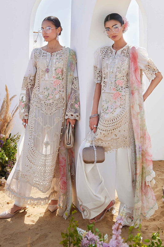 Maria b 3 Piece Unstitched Embroidered Lawn Suit | EID LAWN-25-07