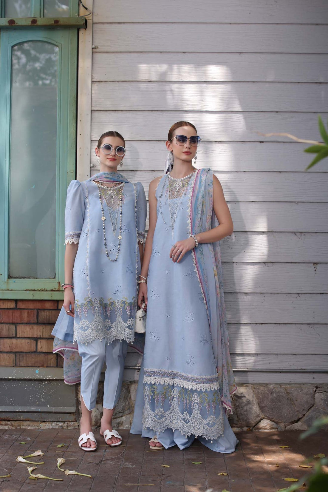 Noor by saadia Asad D2- Cerulean Blue Eid Luxe Chikankari' 25