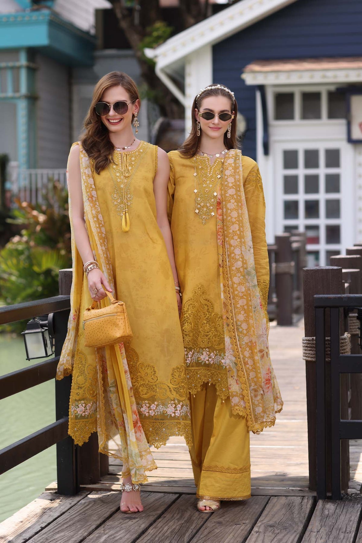 Noor by saadia Asad D3- Mustard Yellow Eid Luxe Chikankari' 25