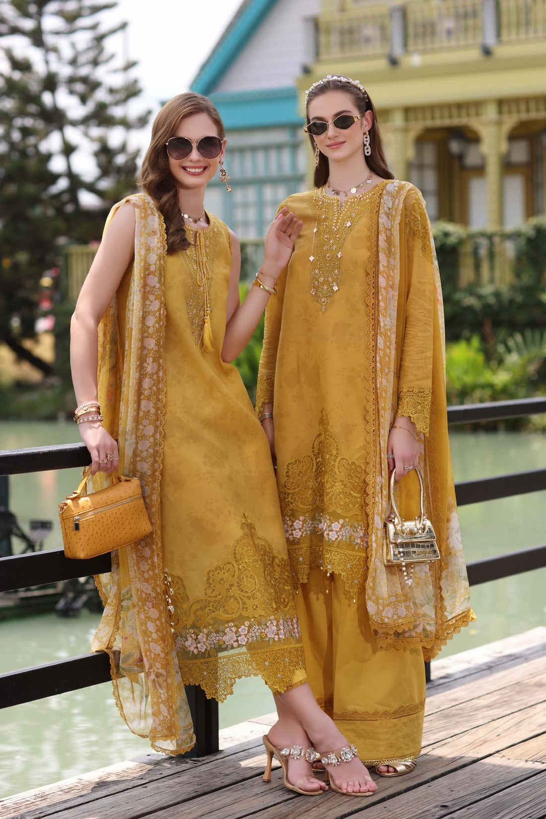 Noor by saadia Asad D3- Mustard Yellow Eid Luxe Chikankari' 25