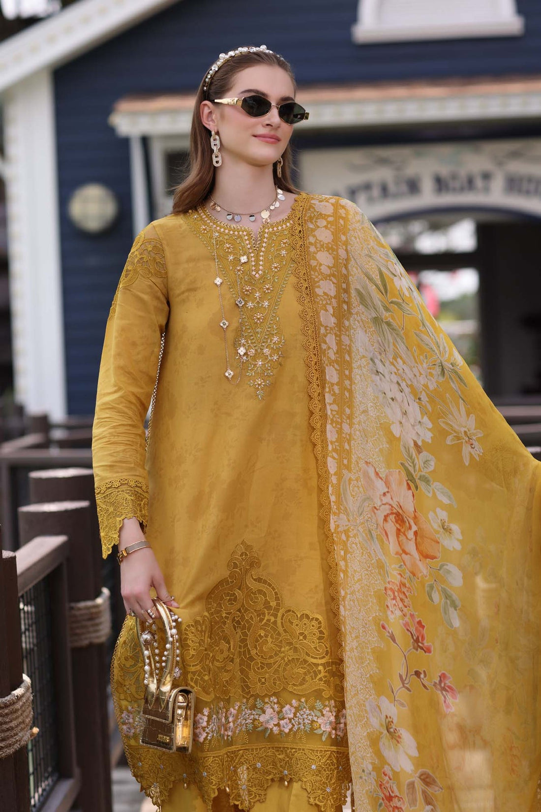 Noor by saadia Asad D3- Mustard Yellow Eid Luxe Chikankari' 25
