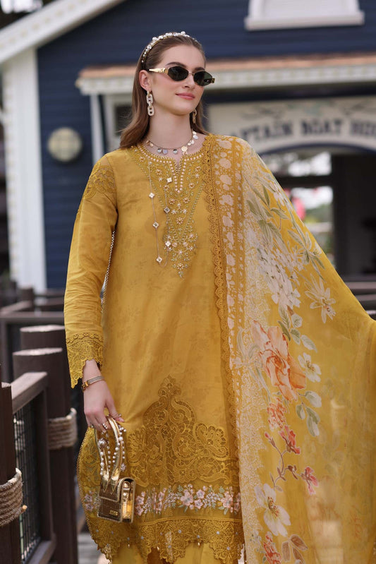 Noor by saadia Asad D3- Mustard Yellow Eid Luxe Chikankari' 25