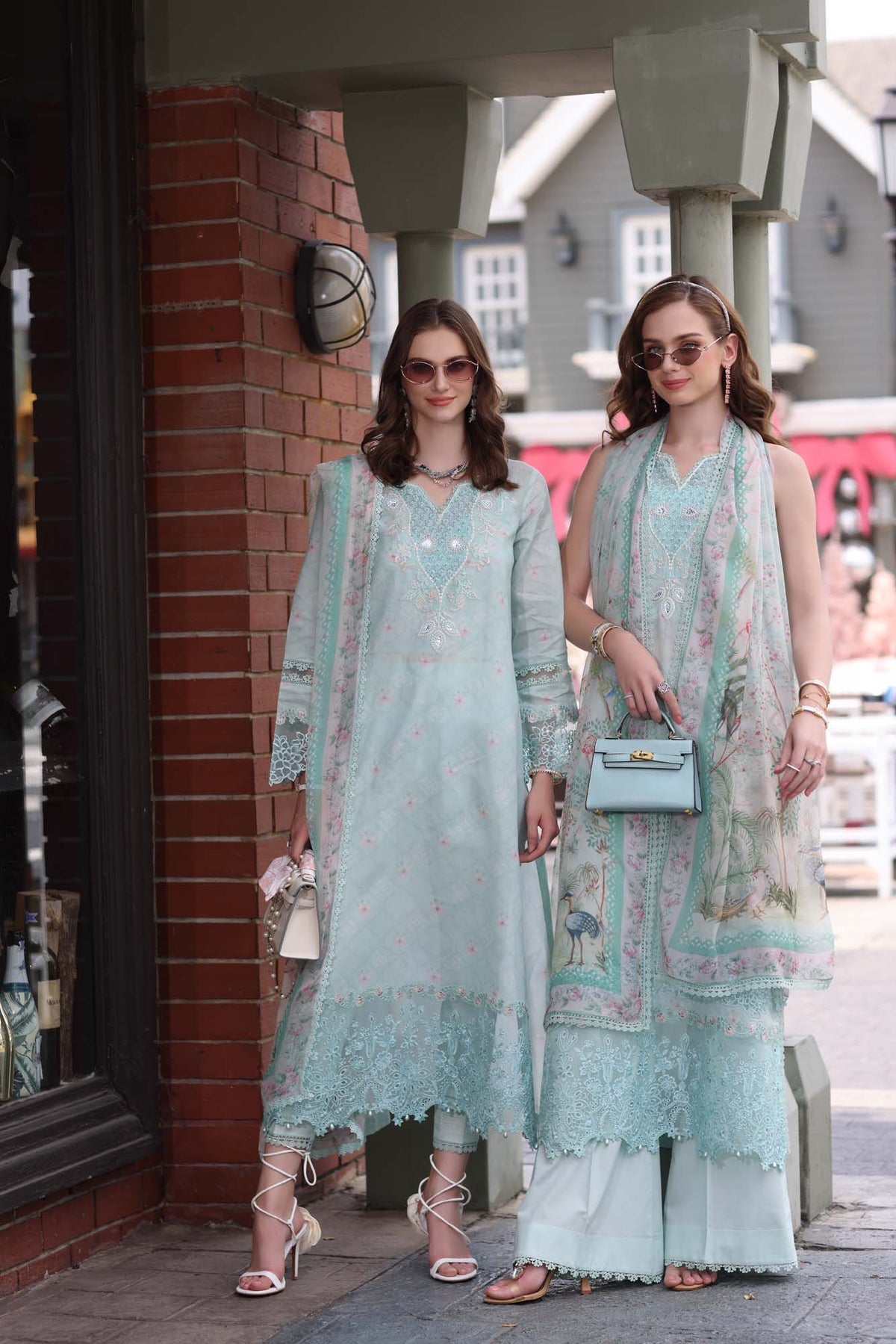 Noor by saadia Asad D6- Aqua Marine Eid Luxe Chikankari' 25