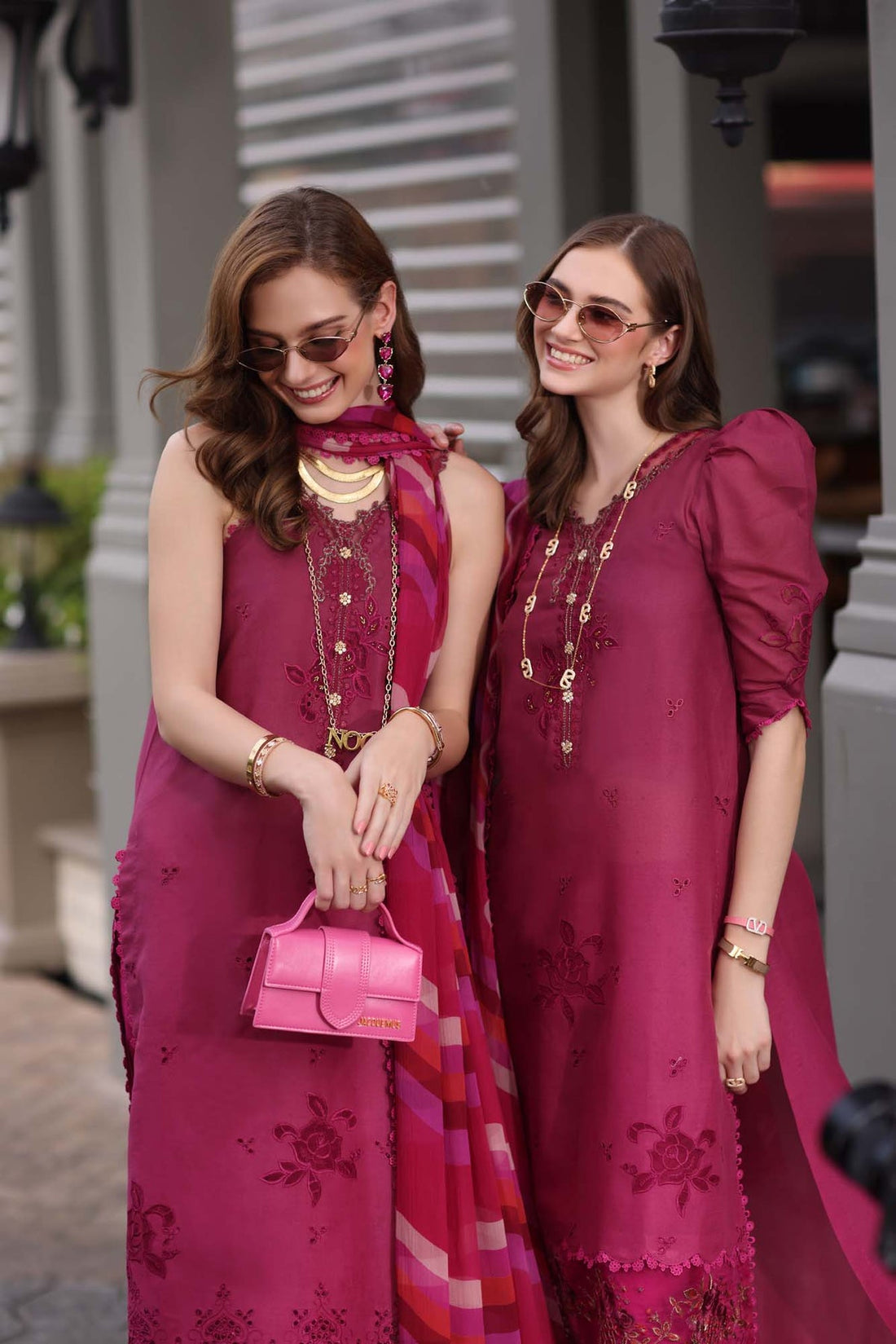 Noor by saadia Asad D9- Fusia Ombre Eid Luxe Chikankari' 25