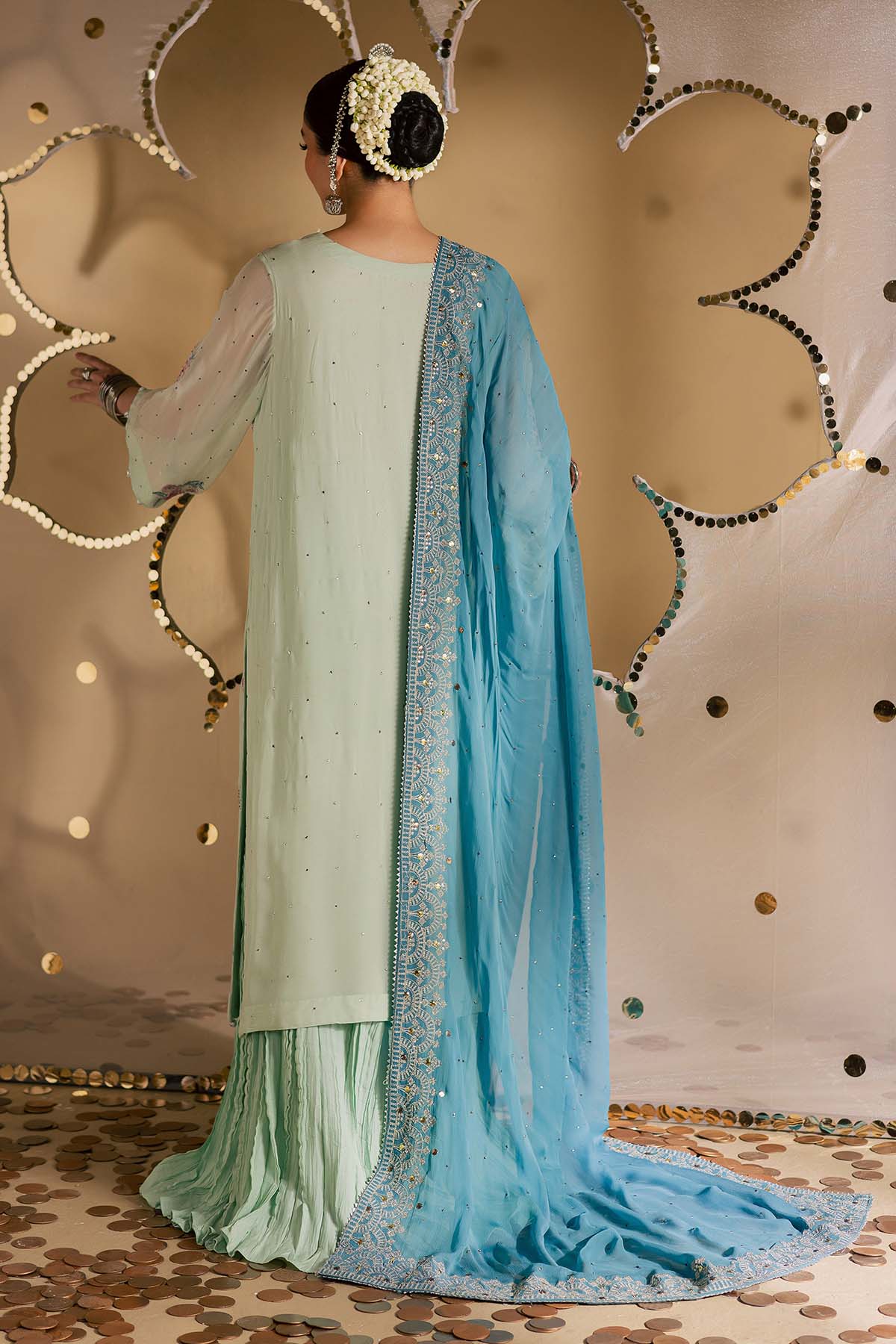 Nureh Mk-13 Mukeshkari Unstitched Chiffon 25'