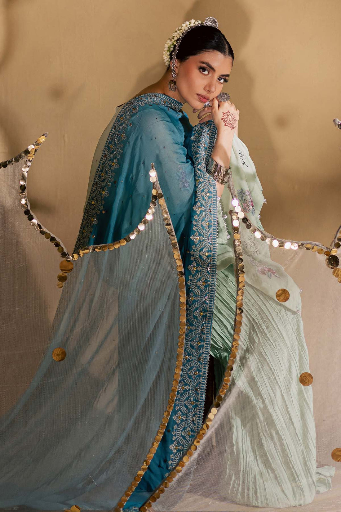 Nureh Mk-13 Mukeshkari Unstitched Chiffon 25'
