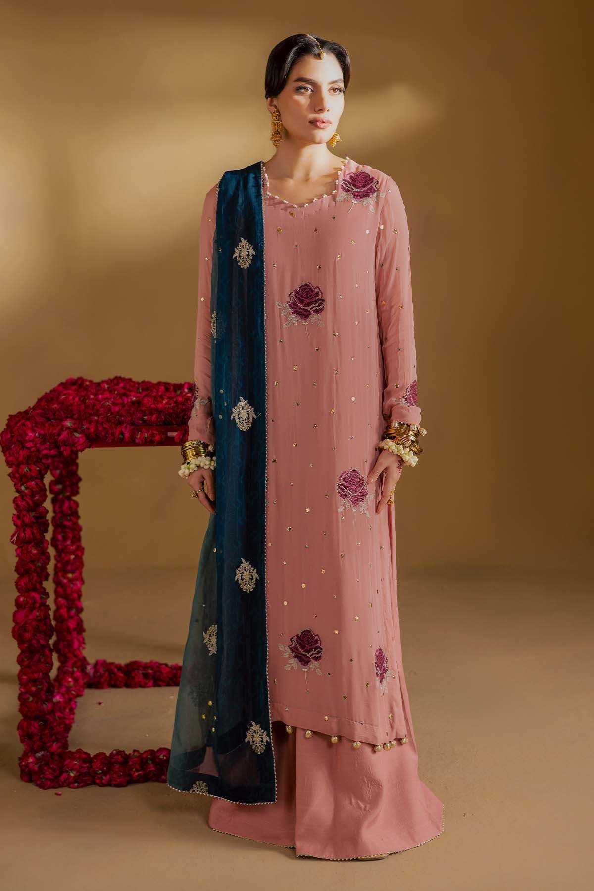 Nureh Mk-14 Mukeshkari Unstitched Chiffon 25'