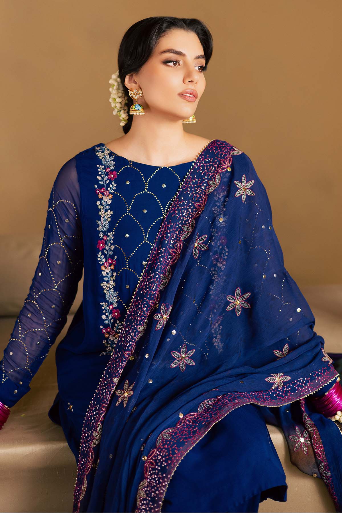 Nureh Mk-15 Mukeshkari Unstitched Chiffon 25'