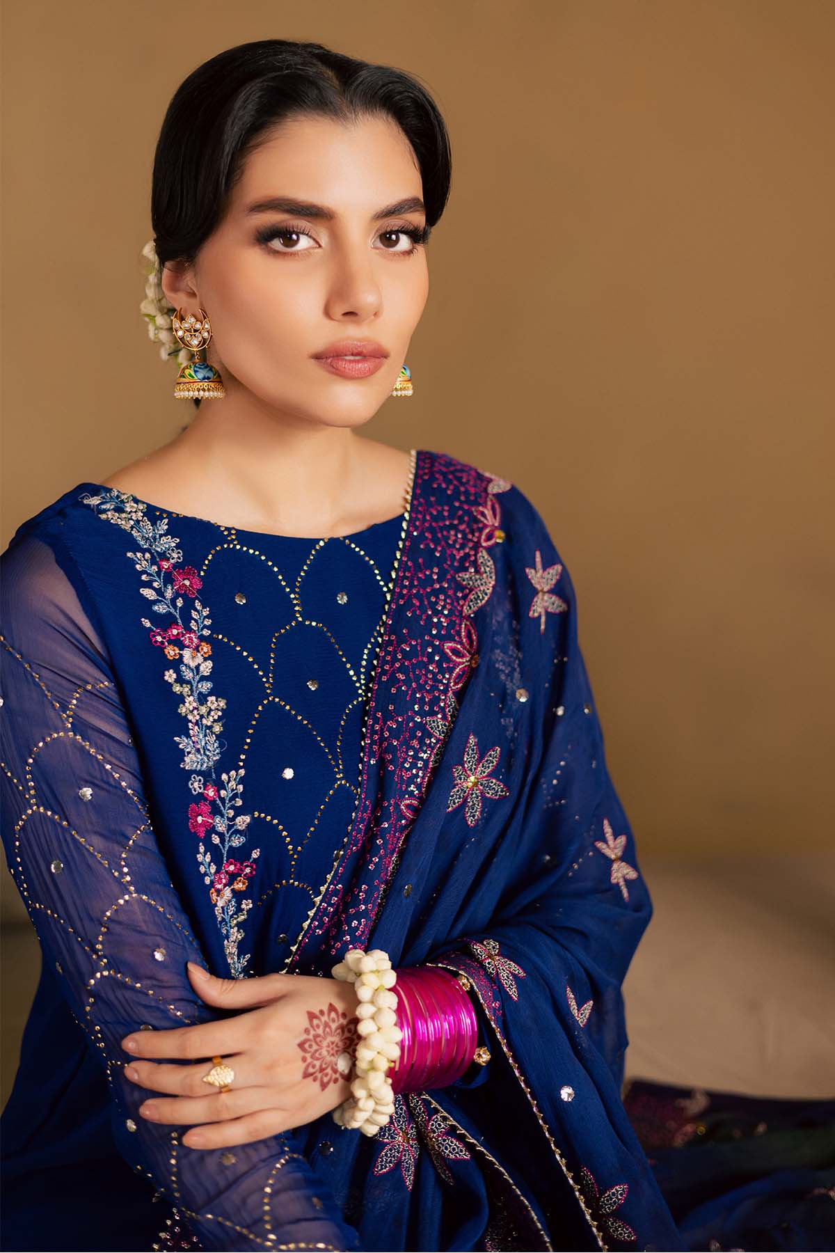 Nureh Mk-15 Mukeshkari Unstitched Chiffon 25'