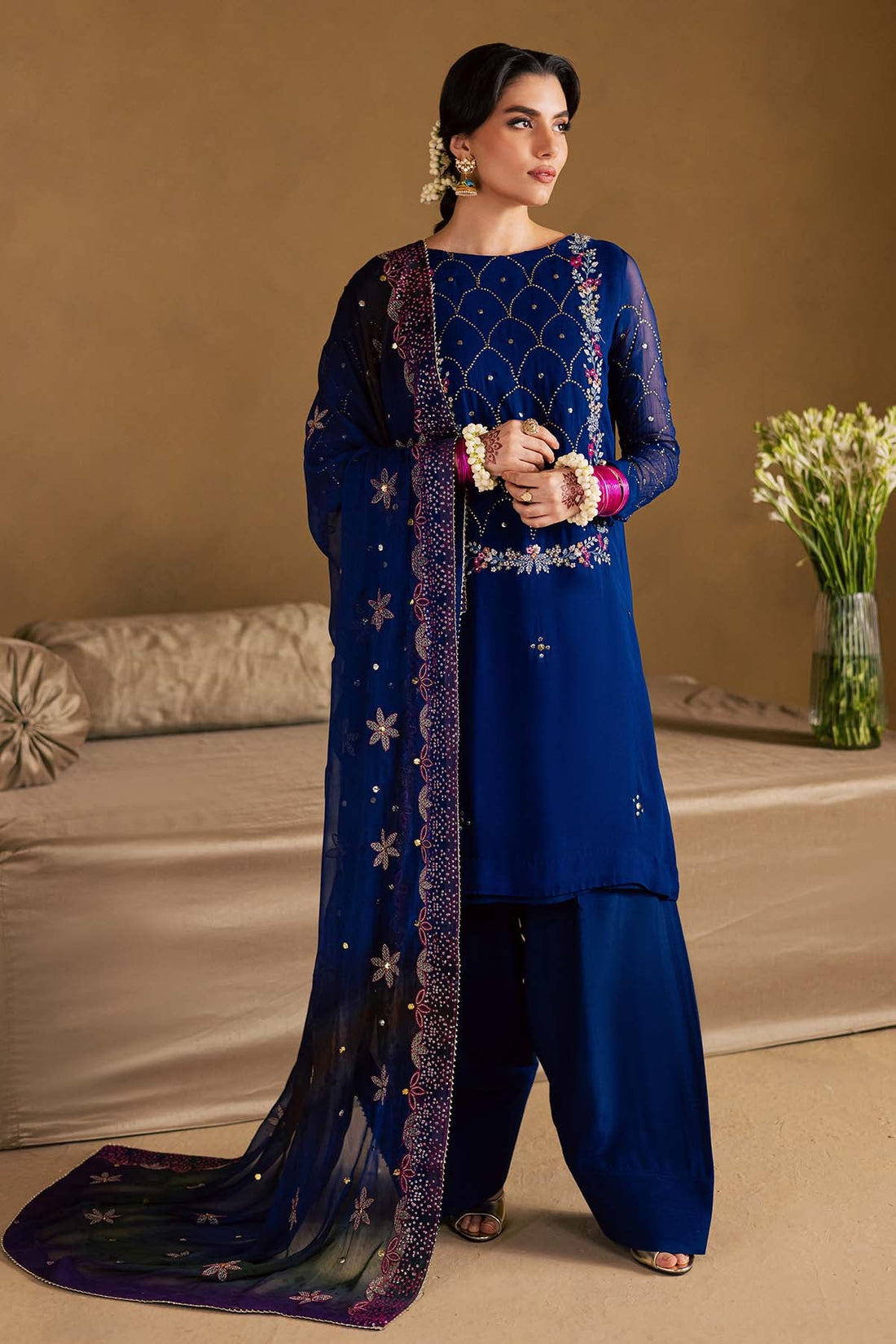 Nureh Mk-15 Mukeshkari Unstitched Chiffon 25'