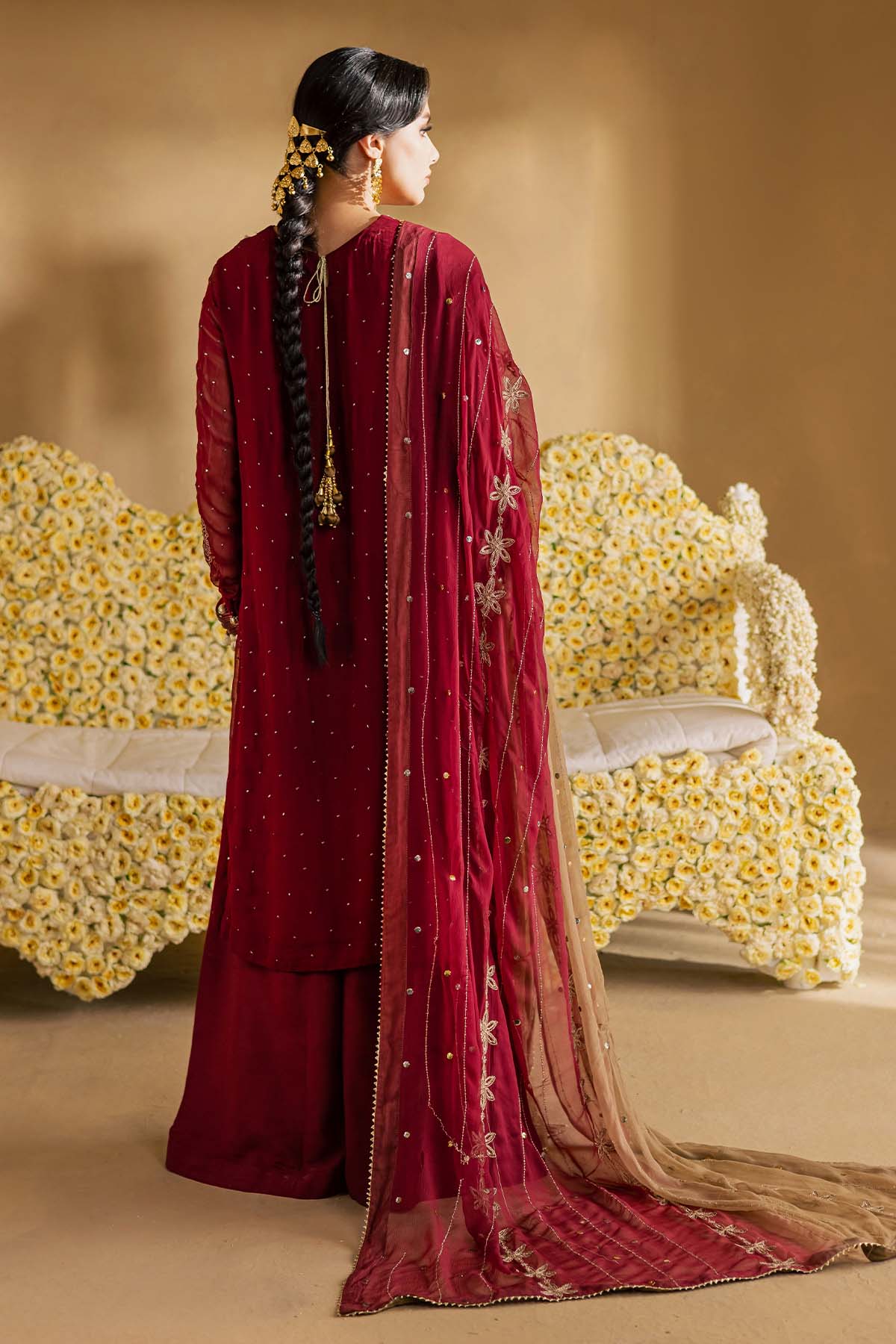 Nureh Mk-16 Mukeshkari Unstitched Chiffon 25'