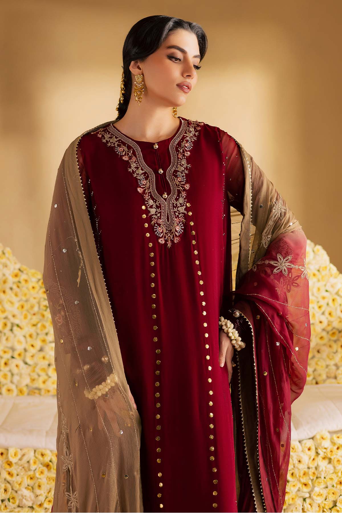 Nureh Mk-16 Mukeshkari Unstitched Chiffon 25'