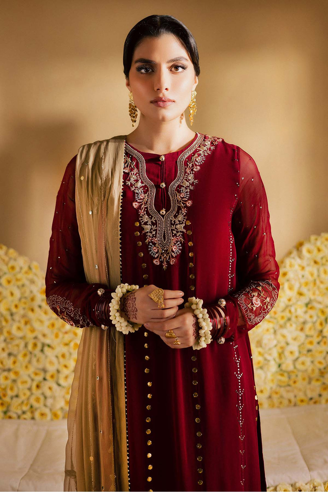 Nureh Mk-16 Mukeshkari Unstitched Chiffon 25'