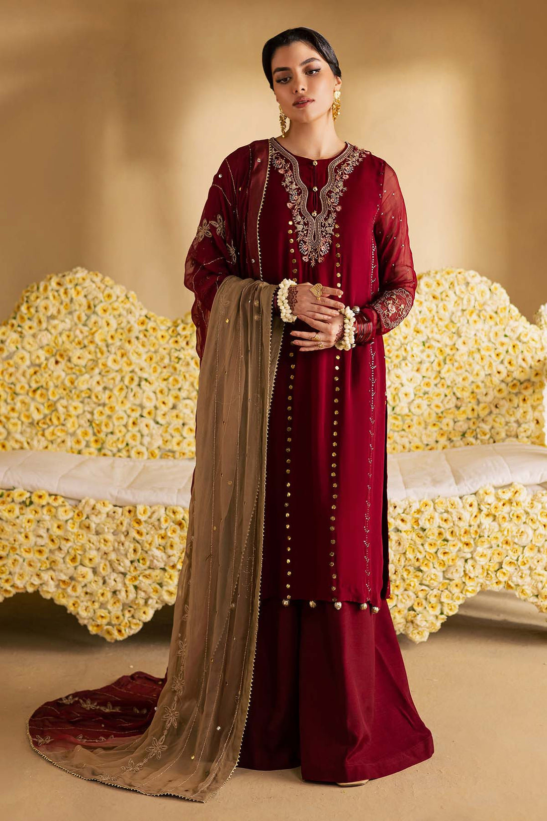 Nureh Mk-16 Mukeshkari Unstitched Chiffon 25'