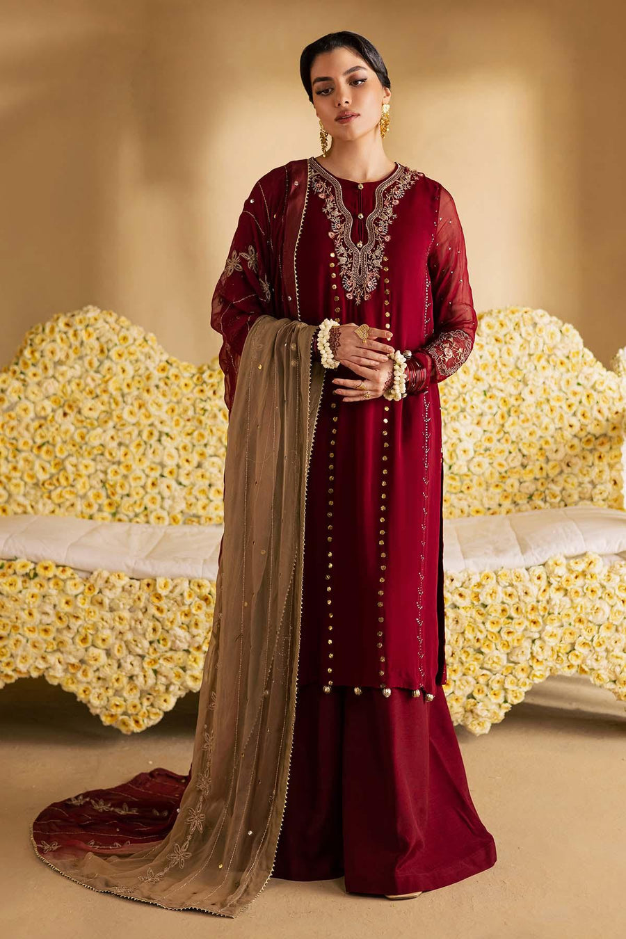 Nureh Mk-16 Mukeshkari Unstitched Chiffon 25'