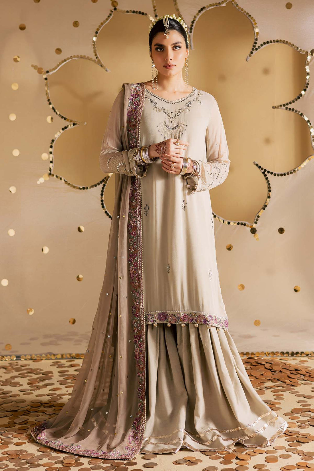 Nureh Mk-17 Mukeshkari Unstitched Chiffon 25'