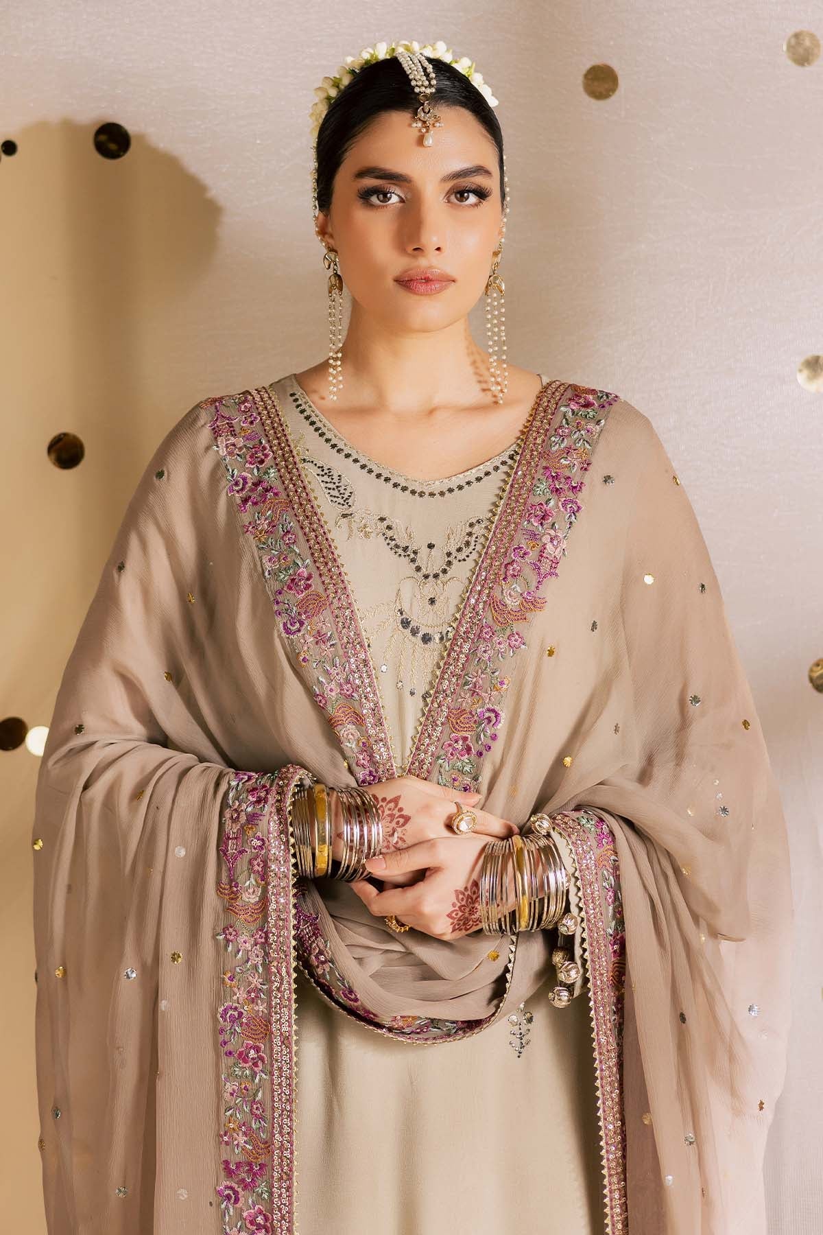 Nureh Mk-17 Mukeshkari Unstitched Chiffon 25'