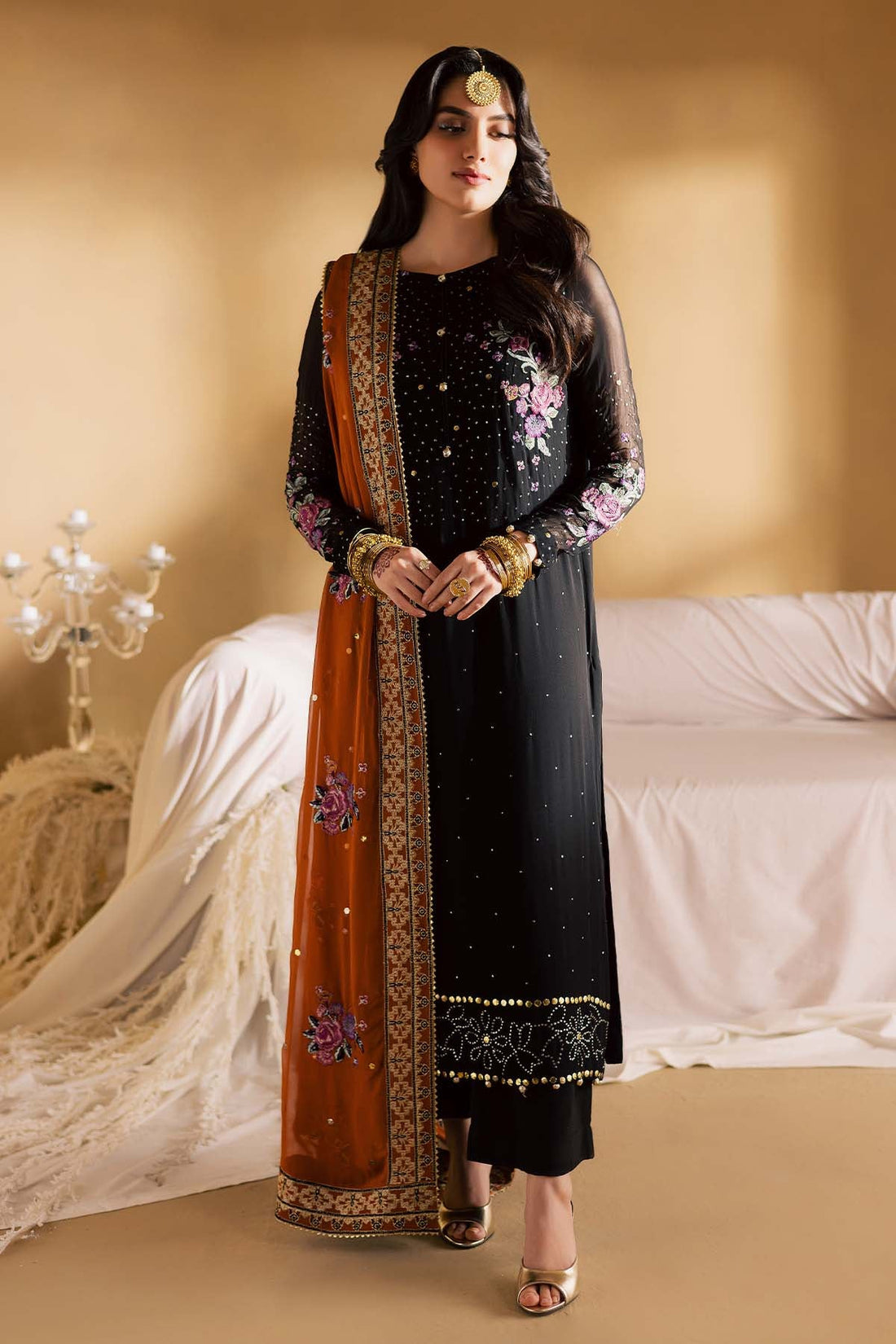 Nureh Mk-18 Mukeshkari Unstitched Chiffon 25'