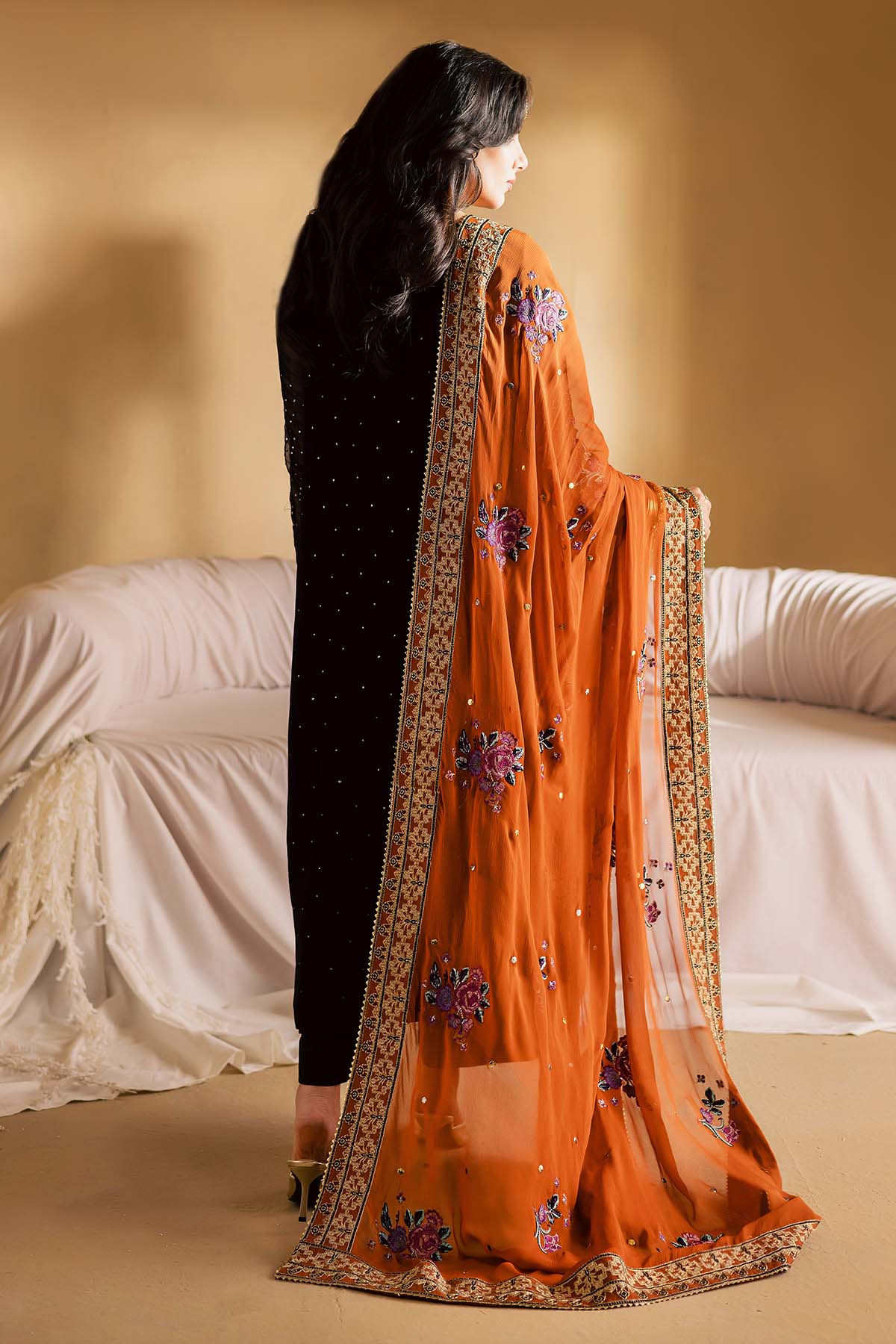 Nureh Mk-18 Mukeshkari Unstitched Chiffon 25'