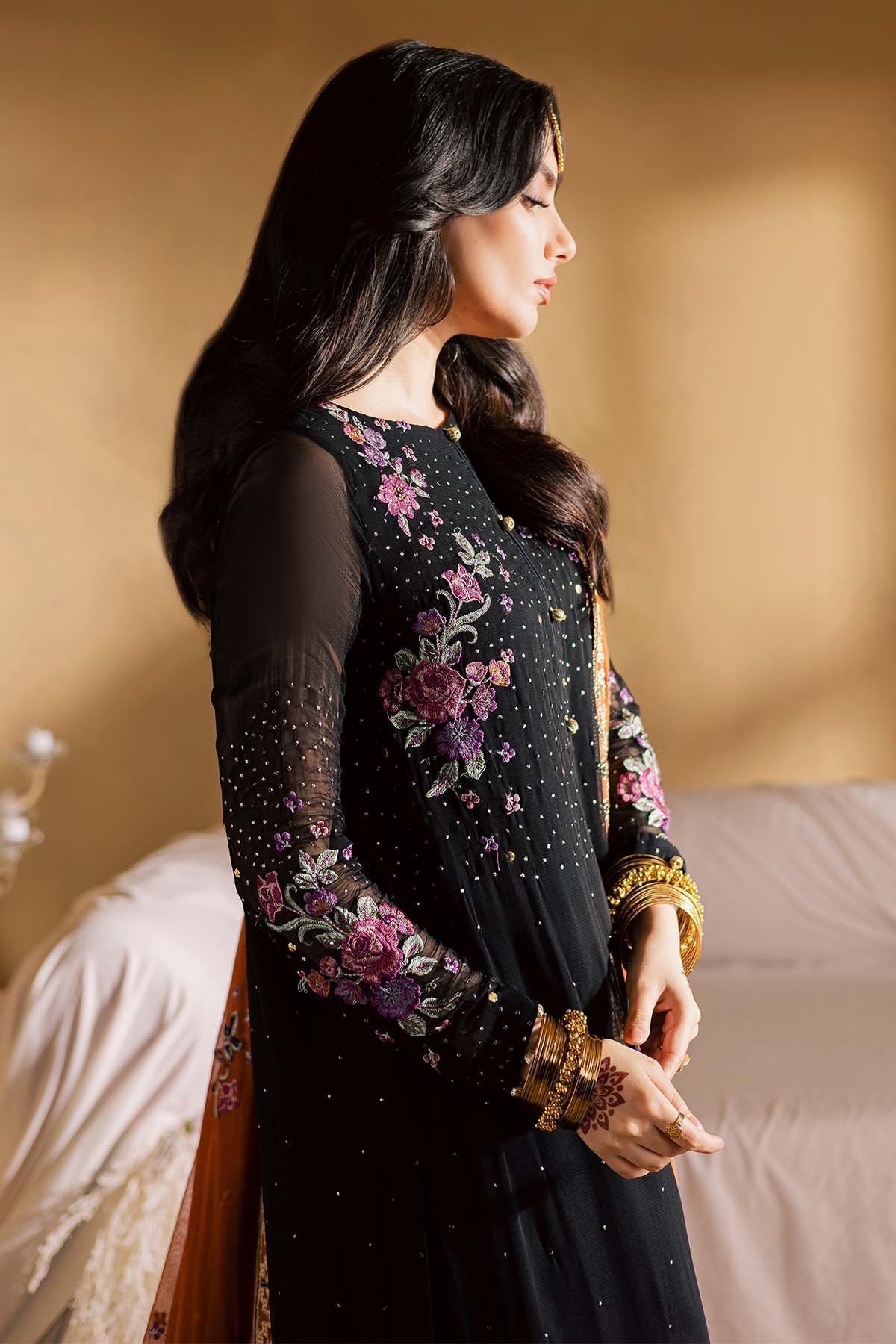 Nureh Mk-18 Mukeshkari Unstitched Chiffon 25'