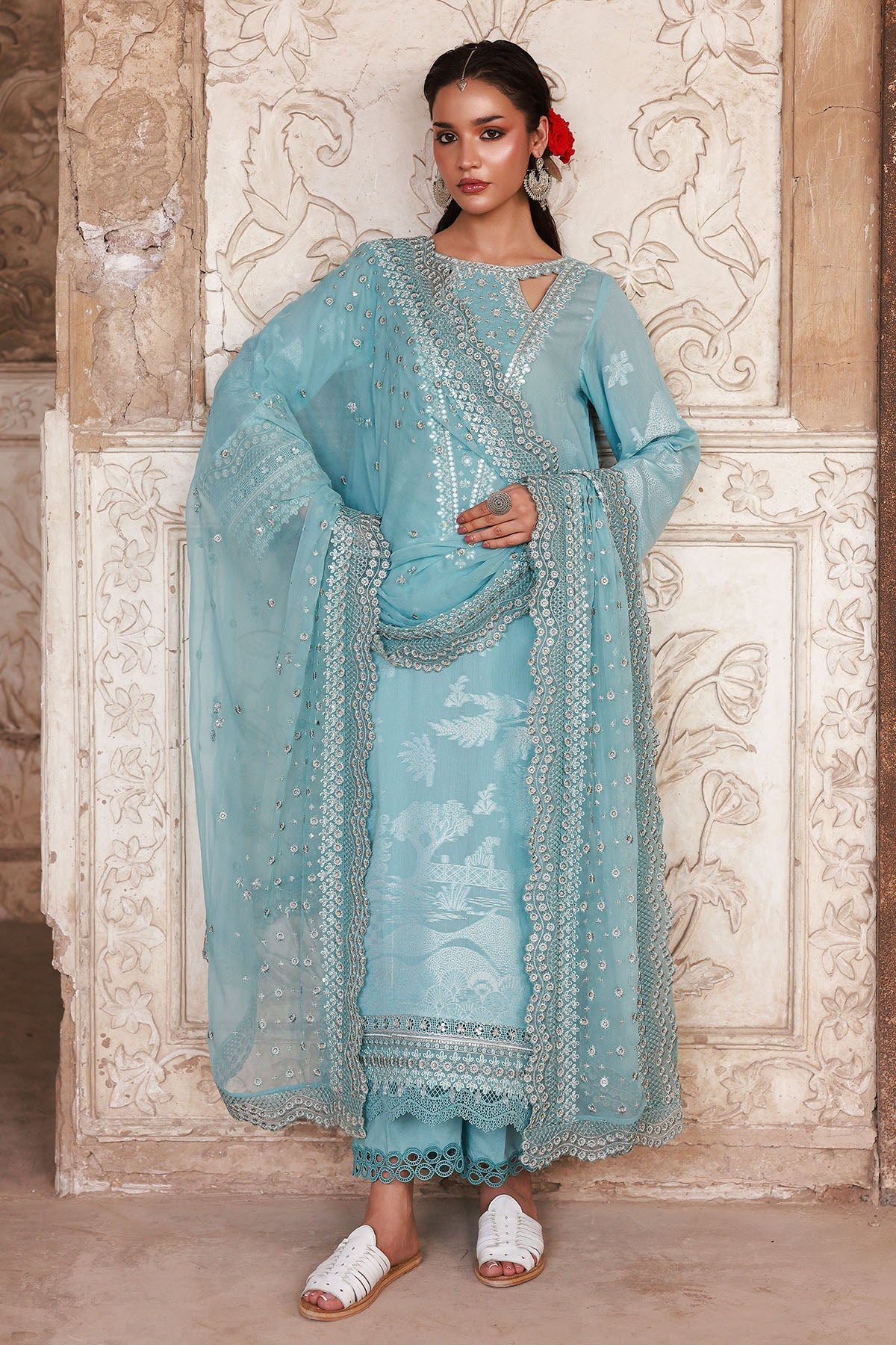 Nureh NJ-102 Maya Jacquard Unstitched 25'