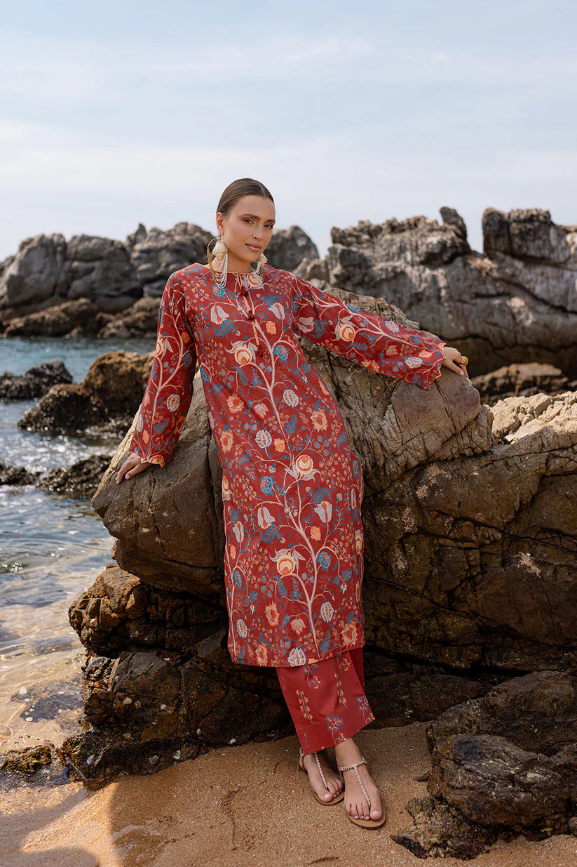 Aabyan Coat Set Signature Prints Ready To Wear Cotton 2 Piece Suit SORIN (AX-05)