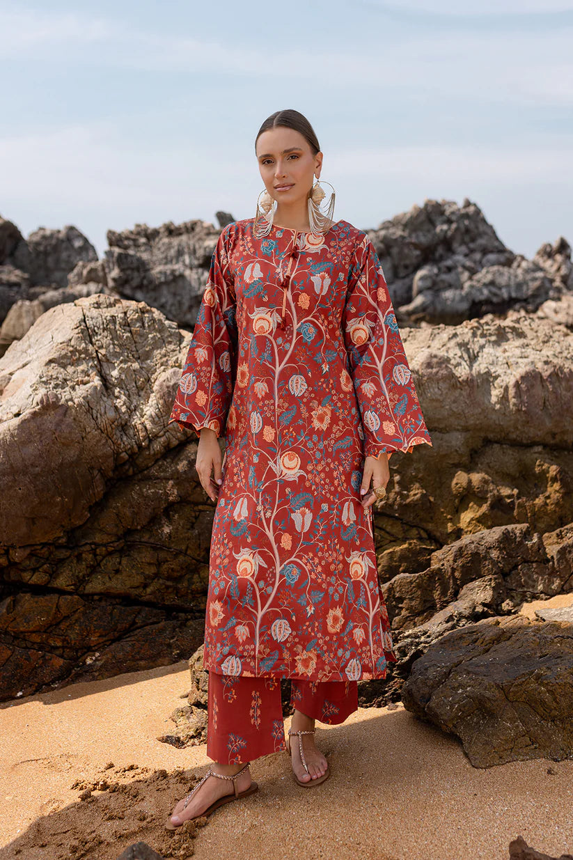 Aabyan Coat Set Signature Prints Ready To Wear Cotton 2 Piece Suit SORIN (AX-05)