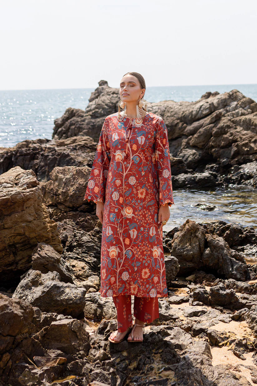 Aabyan Coat Set Signature Prints Ready To Wear Cotton 2 Piece Suit SORIN (AX-05)