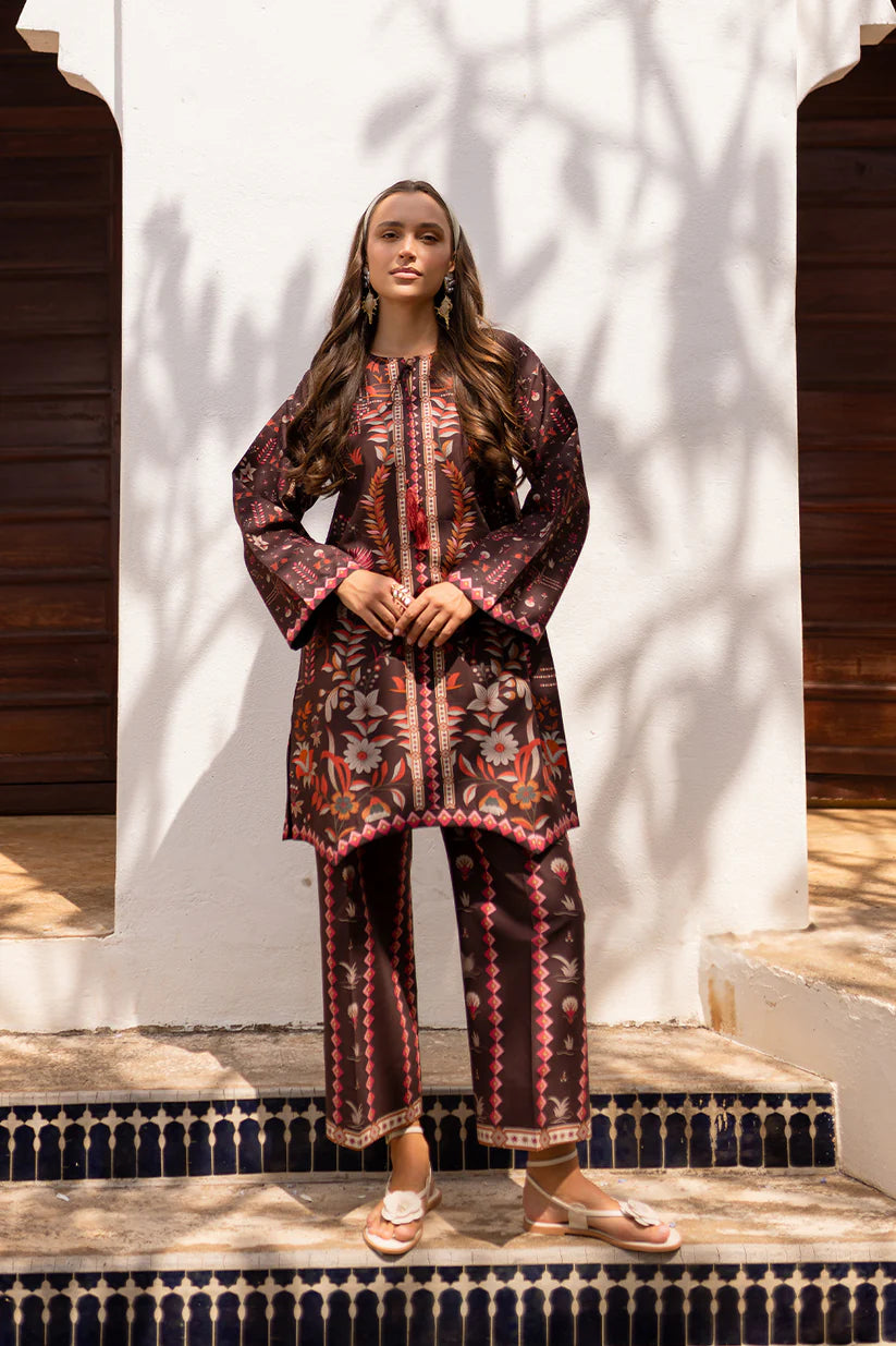 Aabyan Coat Set Signature Prints Ready To Wear Cotton 2 Piece Suit ARELIA (AX-01)