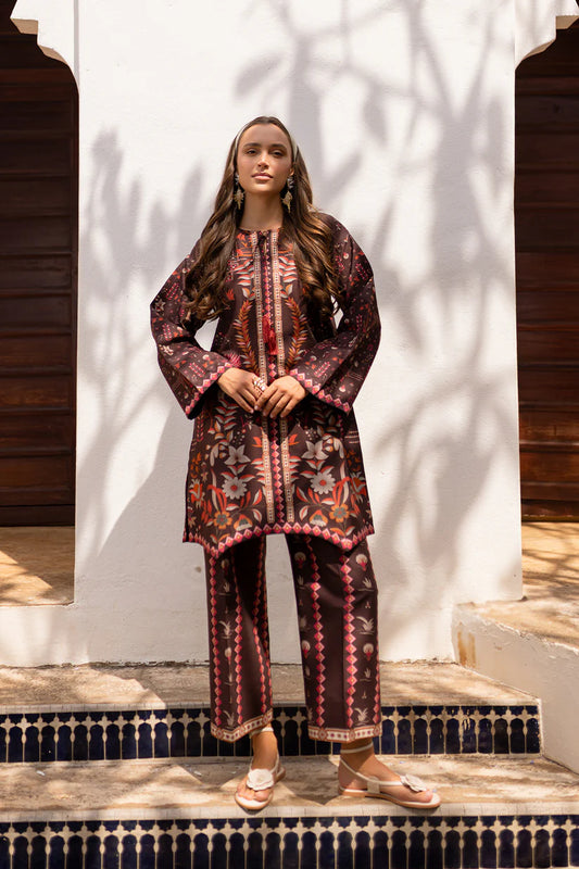 Aabyan Coat Set Signature Prints Ready To Wear Cotton 2 Piece Suit ARELIA (AX-01)