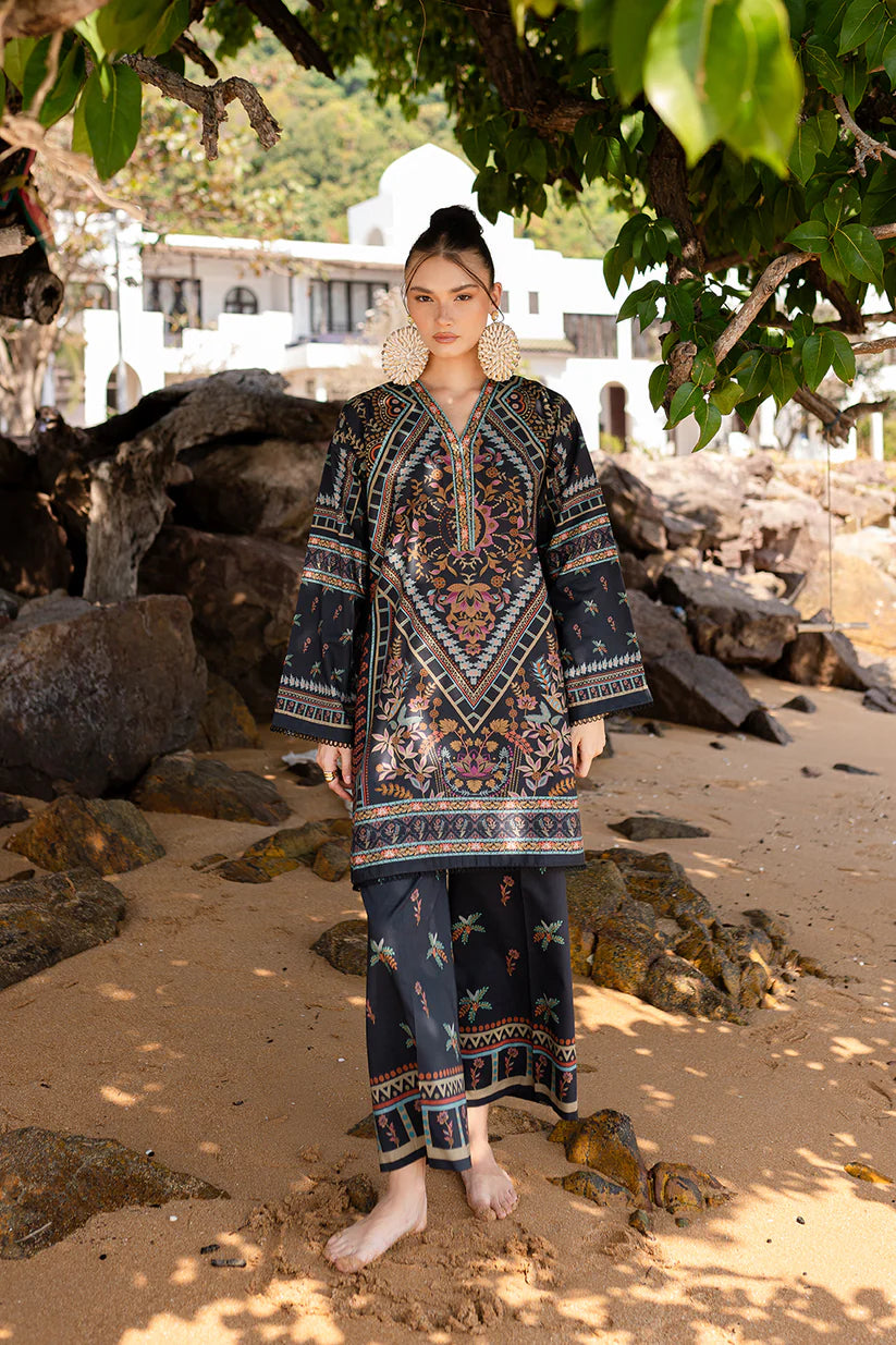 Aabyan Coat Set Signature Prints Ready To Wear Cotton 2 Piece Suit ARVEN (AX-06)