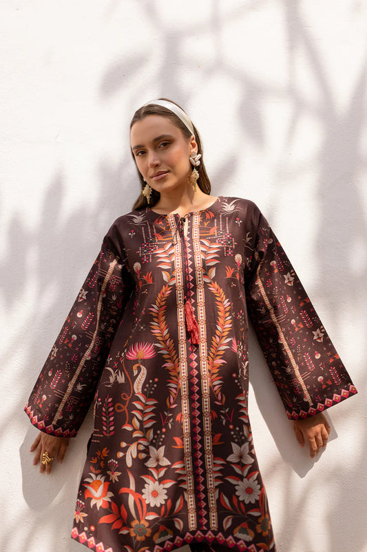 Aabyan Coat Set Signature Prints Ready To Wear Cotton 2 Piece Suit ARELIA (AX-01)