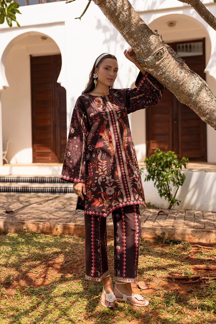 Aabyan Coat Set Signature Prints Ready To Wear Cotton 2 Piece Suit ARELIA (AX-01)